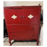 Red Solid Wood Dresser