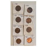 1982 US One Cent Pieces
