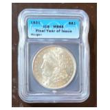 Graded 1921 Morgan Dollar