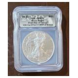 Graded 2020 Silver Eagle Dollar