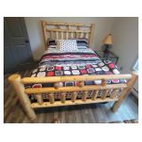 Log Style Wooden Bed Frame