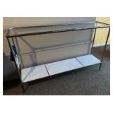 Glass Top Marble Base Sofa Table