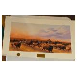 Signed Tom Phillips Dances with Wolves Print