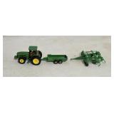 John Deere Metal Diecast Tractor and Implements