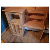 White Clad Wooden Bench w/ Stand