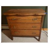 Three Drawer Wooden Dresser