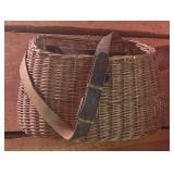 Vintage Creel Basket & Fish Decor