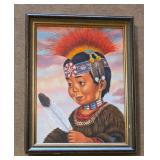 Janice Huse Native American Boy Painting