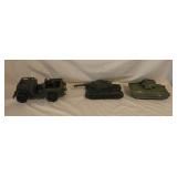 Vintage Toy Army Tanks and Jeep
