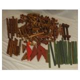 Vintage Wooden Lincoln Log Cabin Set