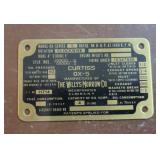 Willys Morrow Equipment Tag