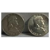 2- Franklin 1/2 Dollar Coins #2