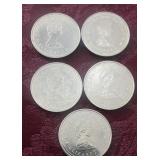 5- 1867-1982 Canadian Dollar Coins