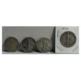 4- Liberty Half Dollars Coins