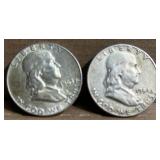 2-Franklin .50 Coins