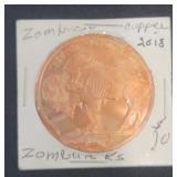 2018 Copper Zombucks Coin