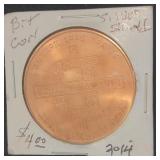 2014 Bitcoin Copper Silver Shield Coin