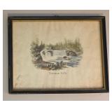 Vintage Trenton Falls Lithograph
