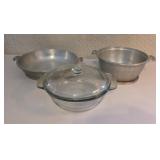 Pewter and Glass Bakeware