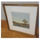 Framed Watercolor and Lithograph