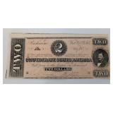 1864 Confederate States of America $2 Note
