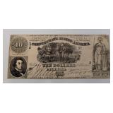 1861 Confederate States of America $10 Note