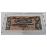 1864 Confederate States of America $10 Note