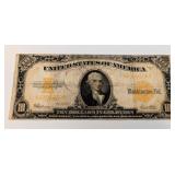 1922 US $10 Gold Coin Note