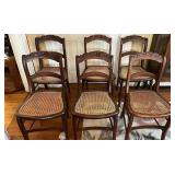6- Vintage Caned Seat Chairs
