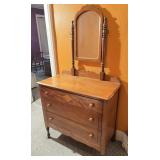 Maple Dresser W/ Mirror