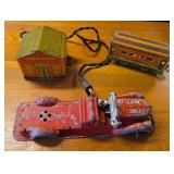 Metal Train Items and Fire Truck