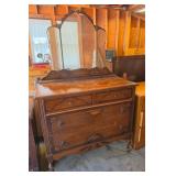 4 Drawer Wooden Dresser w/ Mirror