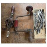 Vintage Hand Drill and Drill Bits