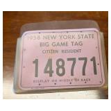 1958 NYS Hunting Tag