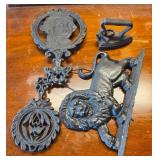 Cast Iron Trivets, Wall Hanging and Iron