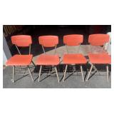 4- Orange Plastic Chairs