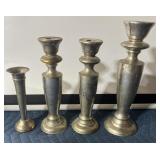 4- Pewter Candle Sticks