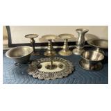 Candlesticks & Pewter Bowls & More