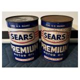 2- Sears Oil Cans (Full) #1