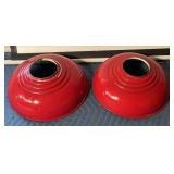 2- Enameled Metel Tole Ware Lamp Shades