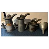 Galvanized Steel Oil Cans & Funnel