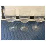 3- Crystal Wine Glasses