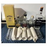 Jack Daniels Glasses& Collectible Bottles