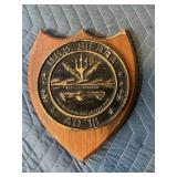U.S.S. Sierra  Plaque W/Brass Emblem