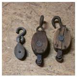 Vintage Wooden Pulley