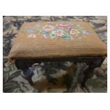Vintage Needlepoint Stool