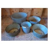 Galvanized Buckets, Basins & Watering Can