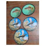 Vintage Pheasant and Fish Serving Trays