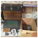 Vintage Toolbox w/ Metal Working Tools
