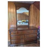 Wooden Dresser w/ Mirror